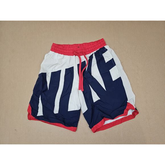 Nike Men's Medium Throwback Graphic Shorts AT3165-102 Red White & Blue Loose Fit - Picture 4 of 10